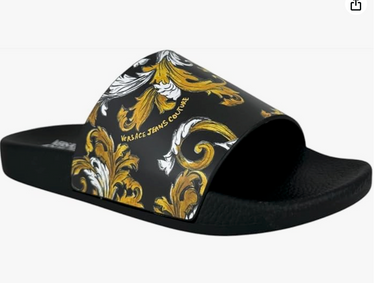 Sandalia Versace Jeans Couture para mujer Negra grecas